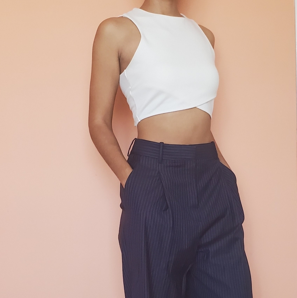 Express white bandage crop top